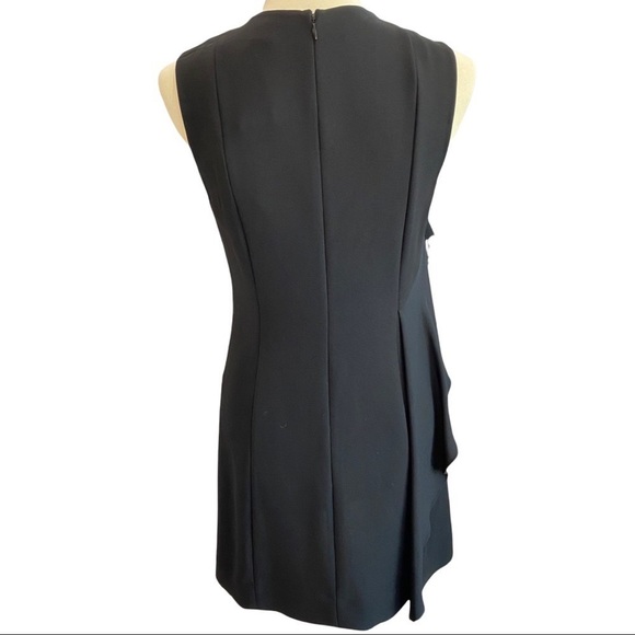 NWT Diane von Furstenberg Black Ruffle-Front Sleeveless Mini Shift Dress… - Picture 3 of 11